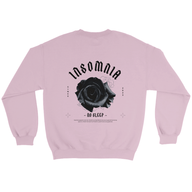 Unisex "Black Rose" Crewneck (Back Design)