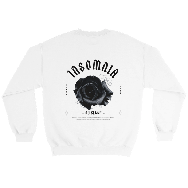 Unisex "Black Rose" Crewneck (Back Design)